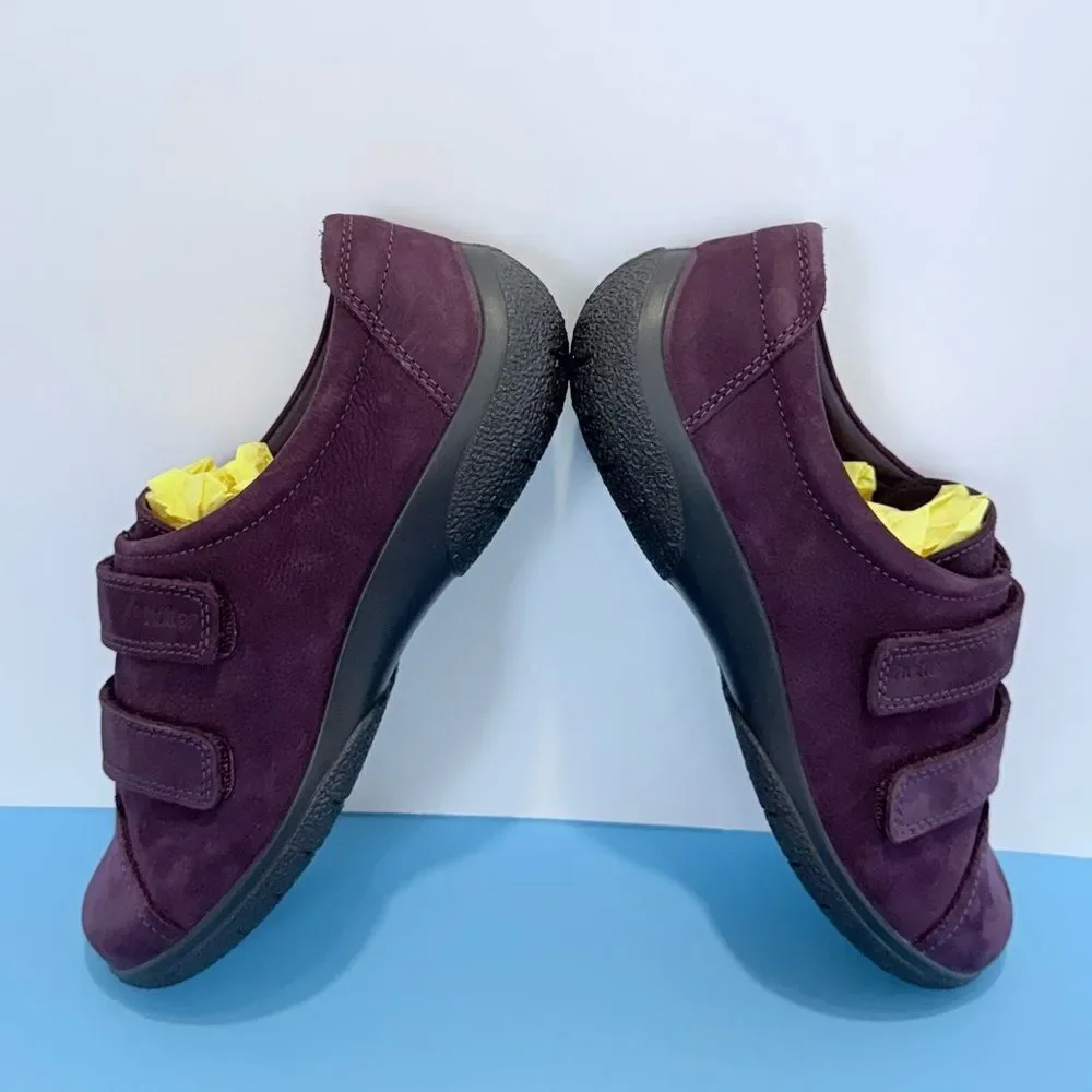 HOTTER Double Adjustable Strap Shoes – Purple & Leather, Size 6
